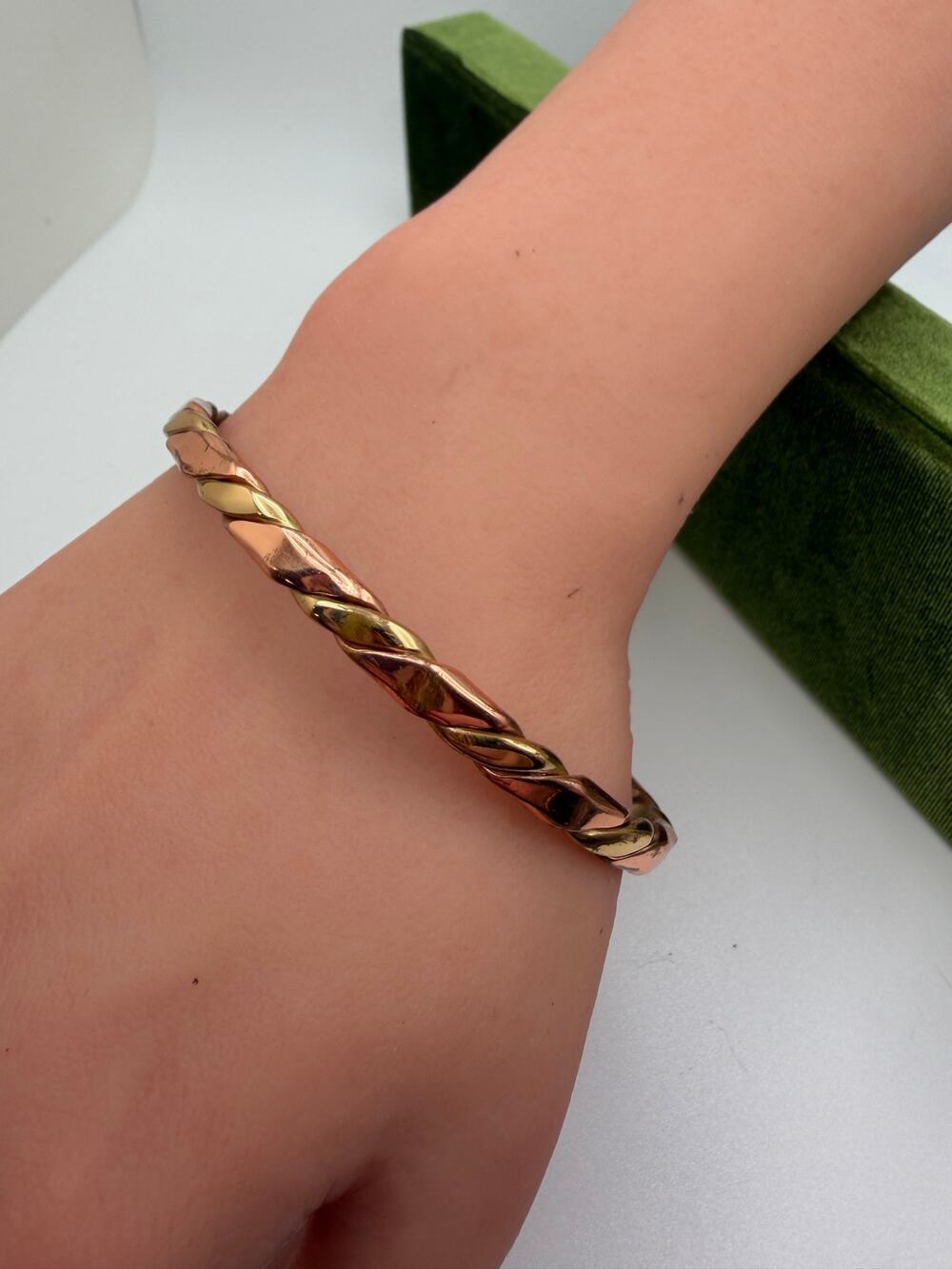 Vintage Sergio Lub Braided Copper Cuff Bracelet